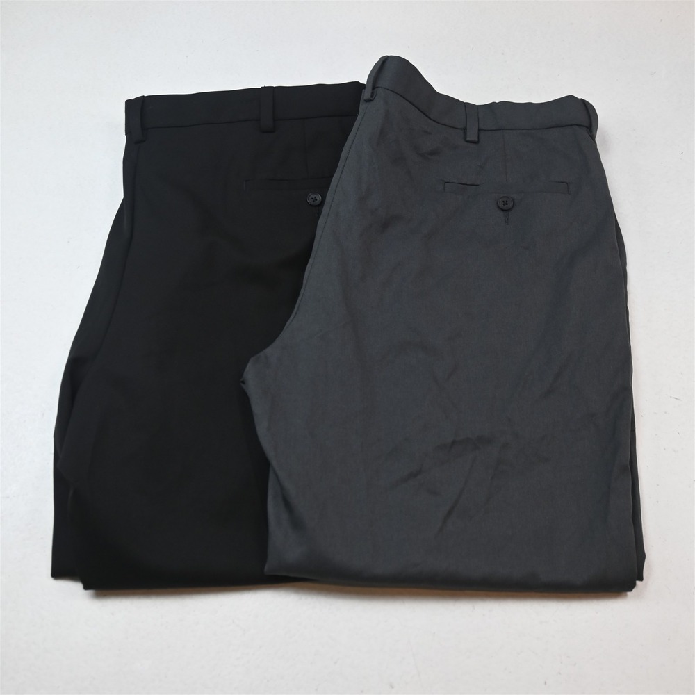 Lot 2 Haggar 42x29 Black Gray Cool 18 Pro Classic Expander Waist Golf Pants